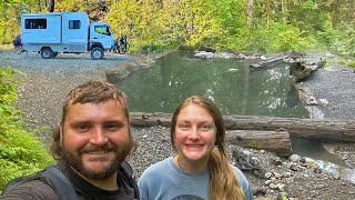 We Lucked Out Truck Camping at a Beautiful Natural Hot Spring in the Woods [upl. by Aitat]