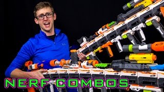 NERF COMBOS  RAPIDSTRIKE ATTACHMENT CHALLENGE [upl. by Scoter]