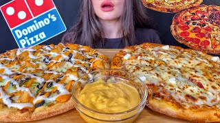 ASMR DOMINO’S CHEESE BURST  CHICKEN PIZZA MUKBANG No Talking EATING SOUNDS [upl. by Annaicul]