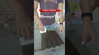 Menempel HPL woodworking woodworkingindonesia wood diy indonesianwoodworking automobile [upl. by Yelkao]