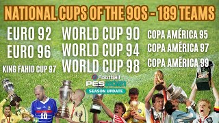 Patch  Seleções Nacionais dos anos 90  Copas do Mundo  Euro Cups  Copa América  Option File [upl. by Alrahc]