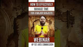 How to effectively manage time for 4 major subjects HP TGT Arts HPTGTArtsCoaching [upl. by Shalna619]