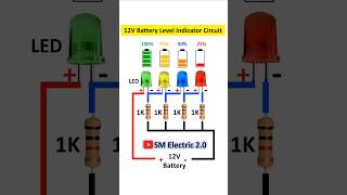 12V Battery Level indicator Circuit shorts diy viralshorts [upl. by Niltiak]