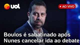 Boulos é entrevistado ao vivo após Nunes cancelar presença em debate UOLFolhaRedeTV  UOL News [upl. by Ilke]