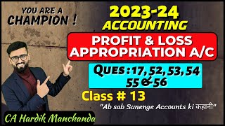 Profit amp Loss Appropriation Ac  Most Important Questions  Class 12 Partnership Fundamentals [upl. by Alodee]