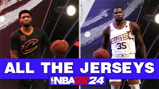 NBA 2K24 All Team JerseysUniforms In The Game  Sleeved Jerseys [upl. by Ahsrat]