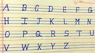 How to write english capital letters in four lines  A to Z abcd Alphabet  English Alphabet [upl. by Naerb]