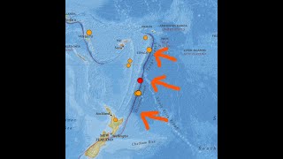 Big time Earthquake swarm Kermadec Islands region Bigger quake possible Wed Night 10162024 [upl. by Chilson]