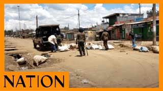 Police clear the road at Area 56 in Kawangware during demos [upl. by Aronid]