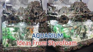 Membuat aquarium air terjun dan diorama landscape pegunungan [upl. by Sugar]