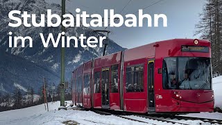 Stubaitalbahn im Winter  Mitfahrt Telfer Wiesen  Stubaitalbahnhof [upl. by Fessuoy]