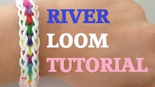 RIVER Original Design Rainbow Loom bracelet Tutorial l JasmineStarler [upl. by Sashenka]