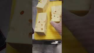 Emmental cheese slicing Libran food and travel Food Ideas Cheese Blocks Yt shorts video [upl. by Jayson]