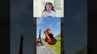 🚨Simulador de Accidentes Que auto puede pasar la Torre Eiffel🚨 eltomicas shorts beamng [upl. by Vittoria]