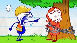 Pencilmate Meets a Hippie Pencilmation Cartoons [upl. by Ahtiekal702]