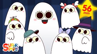 Six Little Ghosts   More Halloween Songs for Kids  Super Simple Songs [upl. by Ainegul190]