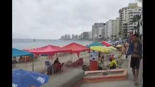 Salinas Ecuador Beach San Lorenzo amp Malecon During High Season [upl. by Shotton54]