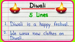 5 lines on Diwali in English  Five lines on Diwali  Diwali essay in English  Essay on Diwali [upl. by Arihsan]