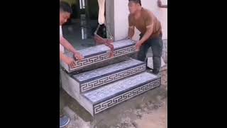 precast stair concrete installation shortvideo buhayarkitektovlog [upl. by Milewski]