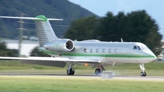 Gulfstream Aerospace GIV VQBMT Landing at Airport BernBelp [upl. by Silverts]