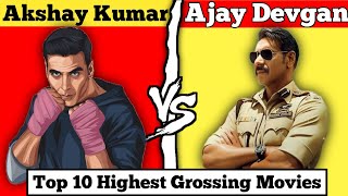 Akshay kumar vs Ajay Devgan Top 10 Highest Grossing Bollywood Movies।। Singham Again collection।। [upl. by Eyot847]