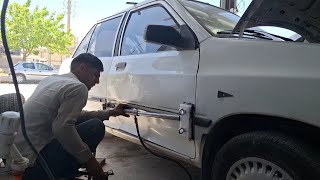 PDR car door hammering column jacking chassis pulling restorationkia2024 [upl. by Hairym205]