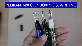 Pelikan M800 Unboxing ink indecisions amp Writing Sample [upl. by Rochelle997]