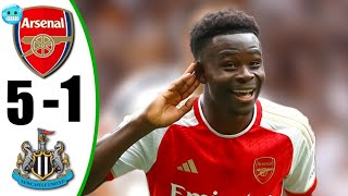 Arsenal vs Newcastle 51  All Goals amp Highlights  2024 [upl. by Milan]