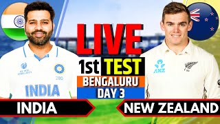 India vs New Zealand 1st Test Day 3  IND vs NZ Live Match  Live Cricket Match Today Session 2 [upl. by Notyep]