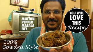 How to make Mutton Pepper Masala Fry  Range Gowda  BADOOTA [upl. by Ellmyer561]