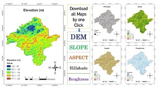 Download DEMElevation Slope Roughness Aspect Map in just One Click [upl. by Ydnem]