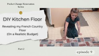 DIY Kitchen Flooring on a Budget Part 2 So easy anyone can do it diykitchenmakeover budgetdiy [upl. by Jenei]