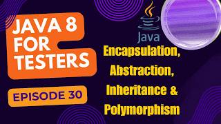 Java 8 for Testers  Encapsulation Abstraction Inheritance amp Polymorphism  Episode 30 [upl. by Boorman]