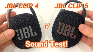 JBL CLIP 5 Vs JBL CLIP 4 Bluetooth Speaker Sound Test Comparison [upl. by Haidabo]