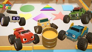 Draw shapes with color paint  Car Story  Learn Shapes For Kid  TOMONCAR WORLD토몬카 [upl. by Erdrich447]