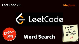 79 Word Search  Leetcode  C  Hindi [upl. by Novak56]