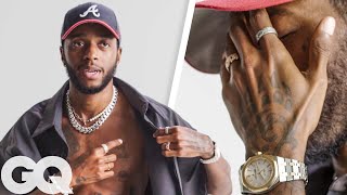 6LACK Breaks Down His Tattoos  GQ [upl. by Alekim]