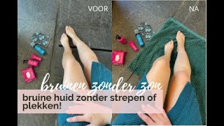 Bruin zonder zon aanbrengen zonder strepen en plekken met de tanning mousse van Mii Cosmetics [upl. by Osrit]