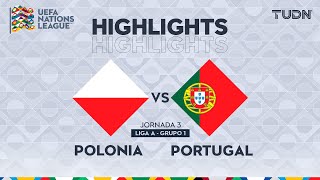 HIGHLIGHTS  Polonia vs Portugal  UEFA Nations League 2024  TUDN [upl. by Haziza]