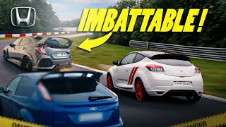 HONDA TYPE R FK8 TUEUSE DES MÉGANE RS ET FOCUS RS 😱 [upl. by Terrye]