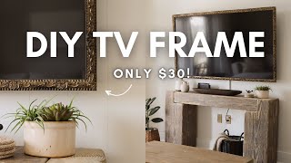 EASIEST DIY TV FRAME for ONLY 30 no tools necessary [upl. by Old]