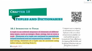 Chapter 10 Tuples and Dictionaries NCERT Computer Science class 11 [upl. by Lekcar]