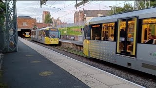 Manchester Metrolink M5000 trams convoy at Old Trafford Area [upl. by Yatnahs]