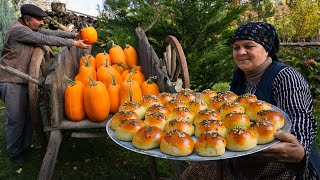 Sweet Pumpkin Buns  Cozy Autumn Recipe 🍂🍁 [upl. by Worra]