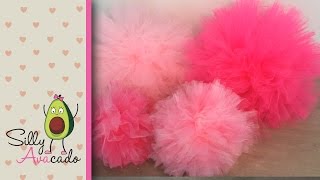 How to Make Tulle Pom Poms Last Longer Than Tissue Paper Pom Poms Easy amp Fast DIY Puff Balls [upl. by Yllil]