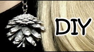 DIY Pine Cone Earrings  Easy Homemade Earrings out of pine cones tutorial [upl. by Chloris]