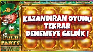 SLOT OYUNLARI GOLD PARTY  KAZANDIRAN OYUNU TEKRAR DENEMEYE GELDİK slotoyunları casino slot [upl. by Enella]