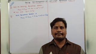 EXAMPLE10 SOLVING NON HOMOGENEOUS RECURRENCE RELATIONS  SOLVING NON LINEAR RECURRENCE RELATIONS [upl. by Ahsinirt]