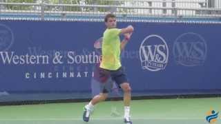 Grigor Dimitrov Slow Motion Serve Forehand amp Backhand 240FPS 1080p [upl. by Anaujnas]