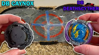 DB Deathscyther vs DB Caynox Custom Surge Stadium [upl. by Mary]